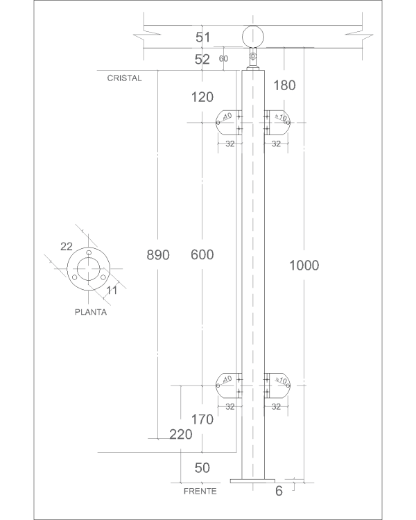 BALAUSTROS 180° INOX